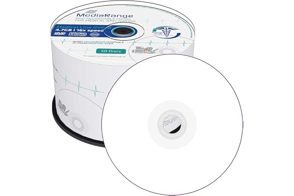 MediaRange MR429 Ligne médicale DVD-R 16x (50) CB boîte de gâteau Jet d'encre Imprimable