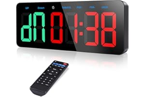 PELLOR Temporizador Multifunción para Gimnasio - Grand 3" Digital Reloj de Pared, Cronómetro LED con Modos Tabata/FGB/EMOM, 5 Niveles Brillo, Cuenta Regresiva/Progressiva, Portátil para Fitness/MMA