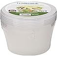 Hotpack Disposable Microwavable Food Take away , Storage Round Container 450ml with Lid, 5 Pieces
