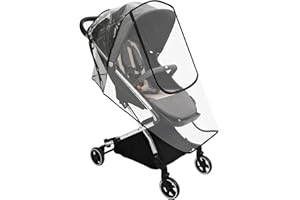 Lotnut Habillage Pluie pour Poussette Housse Universelle à Bébé pour Tout Type de Poussettes Protection contre Pluie et Vent Avec Fermeture Éclair Étanche Sans Substances Nocives en Matériel EVA