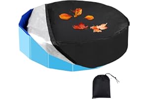 Mfsdai Round Dog Pool Cover,Foldable UV Resistant Pet Collapsible Swimming Pool Cover,Portable Pool Accessories for Dog Kiddie Pool Bathing Tub 3XL