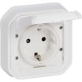 Legrand - 16A socket with side ground contact - Plexus - Waterproof IP55 - Flush mount - White - 069869LE