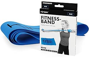 Kintex banda de fitness, 2,5 m x 15 cm, cinta de gimnasia en 7 resistencias, 100% látex, cinta de entrenamiento transportable