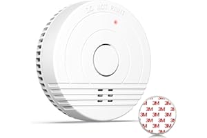 Andyssey Détecteur de Fumée Pile remplaçable, GS536GC Alarme Incendie, Capteur Optique, Conforme à la Norme européenne EN14604, Lot de 1