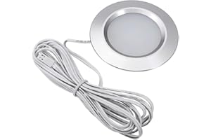 Carrfan Empotrable 12LED RV Barco Luz de Techo Empotrada 12V Luces LED Forma Redonda Camper Ultrafino Lluminación Interior Pequeño Downlight con Cable