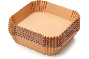 Busstier Airfryer Pişirme Kağıdı, Fritöz Yağlı Kağıdı, Yanmaz Kağıt 50 Adet (Kare)