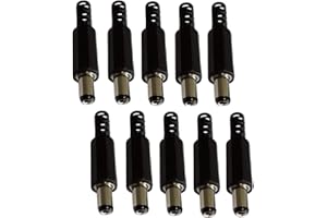 AERZETIX: 10x Enchufe Macho Conector Jack Adaptador de alimentación - Recto DC 5.5/2.5mm - para soldar - C42280