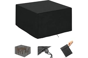 XINMEI ART Housse Salon de Jardin Différentes Tailles Protection Bache Table de Jardin Mobilier Extérieur Imperméable Coupe-Vent Anti-UV Résistant Au Froid Housse de Meuble Tissu Oxford Noir 50x50x50cm