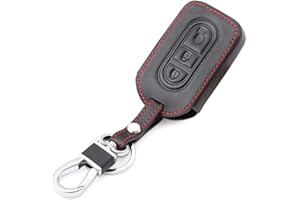 Happyit Leather Car Key Cover cases Keychain for Nissan Duke MICRA QASHQAI JUKE X-Trail NAVARA 3 Buttons Remote