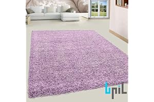 BPIL SHAGGY RUGS SOFT PLAIN Thick 5CM TWISTED PILE ANITSKID SMALL MEDIAM LARGE AREA RUGS (HEATHER, 120X170CM)