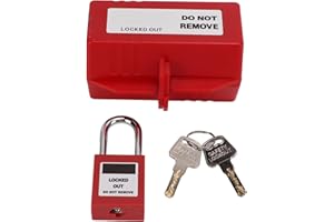 MXZZAND Boîtier de Verrouillage de Prise avec Cadenas Dispositif de Verrouillage de Prise électrique 100‑220 V avec Clé de Cadenas de 38 Mm pour Alimentation électrique Industrielle