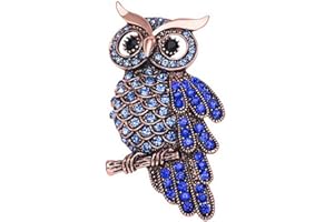 AiSi Delicate Owl Brooch with Austrian Element Crystal for Women Men