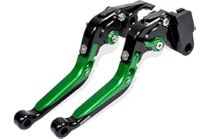MTCRIGHTER Leva del freno pieghevole retrattile Leva della frizione per Kawasaki Ninja 500 Z500 2024, Realizzato in lega di alluminio CNC (Green)