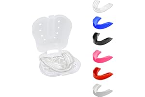 ACZET Mouth Guard Gum Shield Mouthguards for Adult Senior Junior Kids Youth Great School Combat Sports Soccer Hockey MMA Boxing Martial Arts Basketball (Junior(<11), Clear)