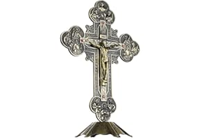 TOSSPER Regalos Religiosos Jesucristo En La Cruz Estatua De La Cruz Del Crucifijo De Mesa Decoración, 21 Cm