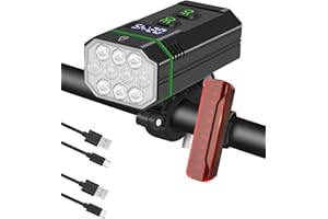 Victoper Lumiere Velo Avant et Arrière Eclairage Vélo 5 + 5 Modes Rechargeables Ensemble de Lampe Velo LED Puissantes pour la Route,la Montagne,la Nuit 3LED/6LED