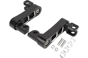 KIMISS Soporte de Clavijas de Pie Ajustables de 360 ​​​​°, Kit de Montaje de Clavijas de Pie de Carretera de Motocicleta de Aluminio Soporte de Extensión de Clavijas de Pie de