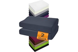 ‎NPLUSEINS npluseins 2er Pack Kissenbezüge für Gesundheitskissen der Größe S - Spannbezüge 1450.2049, 30-35 x 45-50 cm, anthrazit