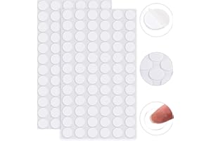 ADXCO 144 Pieces Transparent Putty Traceless Removable Sticky Putty Double-Sided Adhesive Round Putty Multipurpose Tape Nano Gel Mat for Wood, Glass, Ceramic,Metal, Plastic,Diameter 20 mm,Green,White