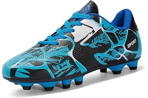 CHEULING Boys Football Boots Kids Junior Soccer Athletics Training Shoes Teenager Lace Up Soccer Cleats Shoes Breathable Comfortable Outdoor Sneakers for Little Kid/Big Kid