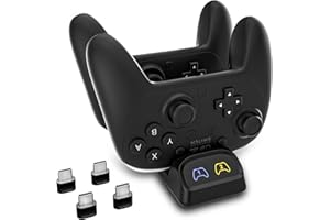 HEATFUN Switch 2 Controller Charger Dock – Fast Dual Charging Station with Type-C Adapter & LED Indicator – Compatible with Nintendo Switch Pro, PS5, Xbox Series X/S Wireless Controllers