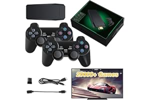 Gobesty Retro Console, Retro 4K Game Stick TV Game Console 128GB 20000+ Games, HDMI 4K, USB 2.4g Wireless Controller Game Stick Video Game Console Plug and Play, 2 Bluetooth Gamepads, 9 Emulators