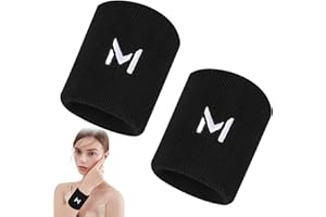 DIYCUT 2 Pièces Protection Poignet Lettre M, Protège Poignet Noir, Bracelet de Sport, en Nylon et Latex, Fournit Un Soutien au Poignets, pour Tennis, Basketball, Handball, Course à Pied, Fitness