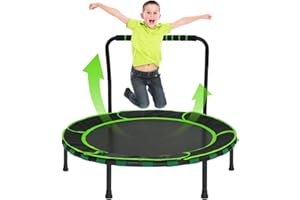 NUKDEY Trampolino Elastico per Bambini Ø91cm, Saltarello per Bambini da Esterno ed Interno, Trampolino Elastico Pieghevole con Manico e Copertura Imbottita di Sicurezza