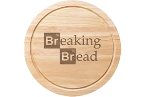 DUST AND THINGS 25cm Wooden Bread Board Breaking Bad Pun Design