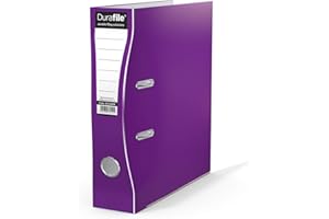 Durafile Lever Arch File, Purple File, Ergonomic Curved Spine' Single Folder, Glossy Heavy Duty Board Construction with Metal Mechanism, Suitable for A4 Documents, Storage File folders