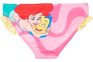Disney Traje de baño Princesa Ariel y Flounder, Slip para niña