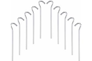 AHAD Steel Tent Pegs Heavy Duty Metal Galvanized Ground Stakes Tent Hooks Rust Free Garden Pegs For Netting Camping Hiking Beach Outdoor Garden Gazebo Tarpaulin And Traveling (Pack of 10)