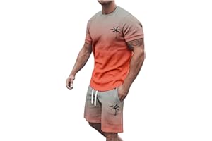 Fulidngzg Completo Uomo Sportivo 2 Pezzi Estivi Corti Larghi Tuta Estiva Elegante Casual Tute da Ginnastica T Shirt Manica Corta Maglietta + Pantaloncini Set Leggera Cotone Completi Sportivi