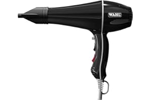 Wahl Powerdry, 2000W Hairdryer, Hair Dryers for Women, Reduces Static and Frizz, Tourmaline Coated Grille, Cool Shot Button, 3 Heat and 2 Speed Settings, Two Concentrator Nozzle, Black
