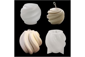 KANGBAZ 2 pezzi Stampo per candele 3D in silicone Stampo per candele geometrico Ball Spirale Tourbillon Ball Stampi per candele fai da te per fai da te, candela profumata, sapone, cioccolato, budino