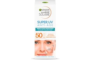 Garnier Ambre Solaire Super UV Visage Crème Visage Protectrice Anti-ge Ã€ L'acide Hyaluronique FPS 50