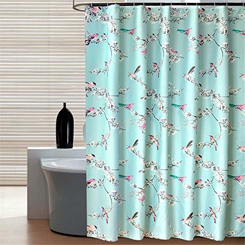 BJFF® Duschvorhang Shower Curtains Polyester-Gewebe Bad Vorhänge wasserdicht undurchsichtig Mehltau resistent Verdickung Bad Vorhänge geschnitten atmungsaktiv Badevorhänge grün , 150 width *180 high + ring