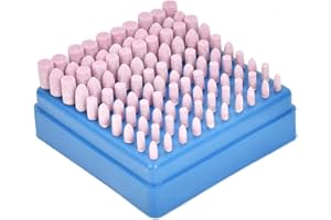 YOTIN 100 Pezzi di Punte Pietra Abrasiva Montate, con Gambo da 3 mm,Accessori per rettifica da 100 pezzi Rettifica Testa per lucidatura Rettifica StrumentoPerno per rettifica Lucidatura assemblata Testa