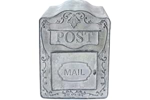 BIG FORTUNE Boîte aux Lettres Vintage à Montage Mural,Boîte aux Lettres Vintage,Support Mural extérieur,Style Antique,Breloque nostalgique,Décoration d'intérieur,Décoration extérieure,Gris