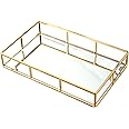 Tomotato Gold Spiegeltablett - Schminktisch Organizer Aus Metall & Glas
