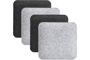 Cozywind Sitzkissen Filz Eckig Stuhlkissen Sitzauflage Gepolstert - 35 x 35 cm für Stühle, Bänke, Hocker - 4er Vorteilspack - 2-farbig Hellgrau und Grau