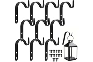 DHKFXKT 10 Pcs Small Hanging Basket Brackets, Iron, Garden Bracket Hooks, Wall Mount, Anti-Rust Treated, Rustic, Perfect for Hanging Small Lanterns, Bird Feeders, Plants