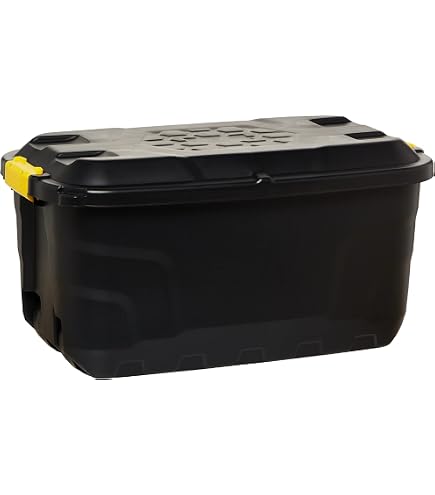 Strata 6 Stück Heavy Duty Aufbewahrungsbox, Secure Stackable Case - 60 Liter - 60 x 40 x 40 cm - Beständig gegen 630 kg