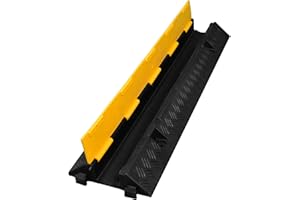 SCHLAUCHMEISTER24 1 Kanal Kabelbrücke mit Deckel überfahrbar Stolperschutz Rampe Brücke Protektor | 10 t Tragkraft | Gummi