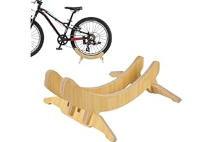 Horypt Supporto da pavimento per bici | Supporto per bici da terra | Supporto per bicicletta in legno per mountain bike e organizer per pneumatici da strada, forte universalità