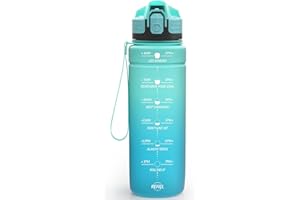 Niggeey Botella de Agua 2l, 1500ml, 1000ml, 700ml, 500ml Botella Agua Deporte, Botella Agua Motivacional, Botella Deportiva Tritan de Plástico Sin BPA & Prueba de Fugas, para Niños, Sport, Bicicleta