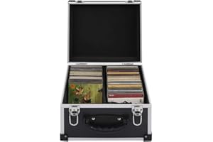 FESTNIGHT Fest-night Aluminium CD Flight Case DVD Storage Box for 40 CDs/Disks ABS Black