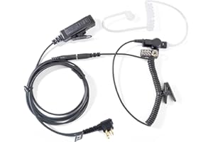 HYSHIKRA Uniwersalny 2-drożny radiowy adapter audio Kabel 3,5 żeński do Multi-pin z zestawem słuchawkowym PTT 3,5 mm Jack Kompatybilny z Motorola CP040 DP1400 GP68 GP88 GP300 (Przezroczysta rurka)