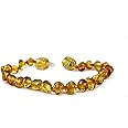 Baby J's - Coloured Bracelet/Anklet - Premium Amber Bracelet - Handcrafted with 100% Baltic Amber - Fitted with a Safety Screw Clasp - Knotted to Prevent Scattering
