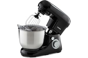 Klarstein Batidora Amasadora con Bol 5L para Hornear, Robot Cocina, Amasadora Reposteria 1300W, Gancho y Bol para Mezclar, Electrodomesticos Cocina Varillas Rotación Planetaria con 6 Velocidades